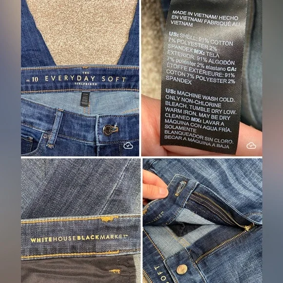 White House black market the everyday soft girlfriend jeans womens sz 10 blue - Picture 5 of 14